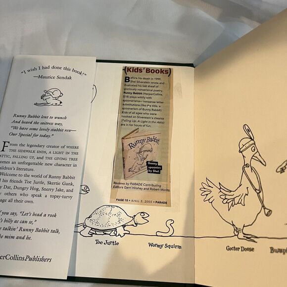 Runny Babbit A Billy Sook by Shel Silverstein First Edition 2005 HC & Where The - Picture 2 of 8